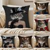 Maine Coon Cat Cushion Cover Silky Short Plush Sofa Pillow Cover Hidden Zipper Soft Dustproof Case for Home Decor
