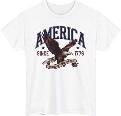 Chemise à Aigle Amérique Depuis 1776, Chemise Patriotique Américaine, T-shirt Vintage Aigle USA