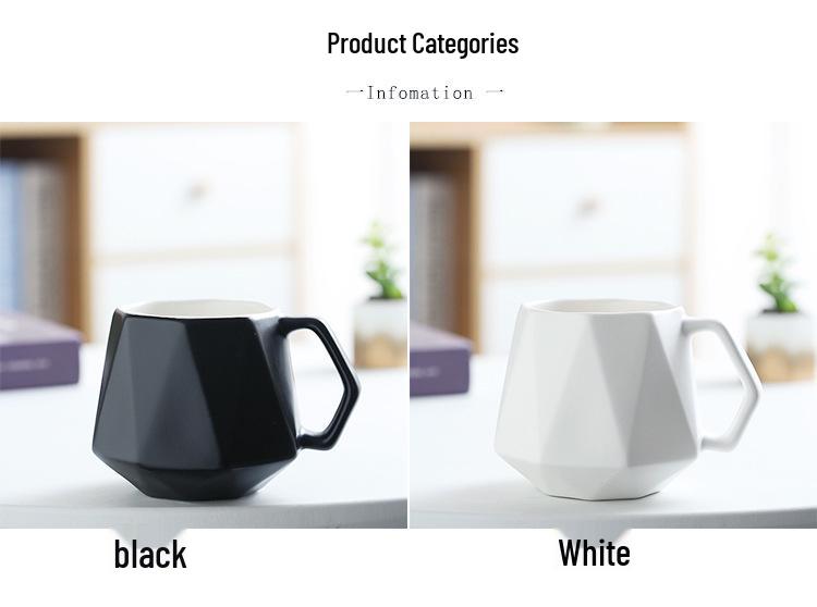 Geometric Diamond Rhombus Ceramic Couple Mug