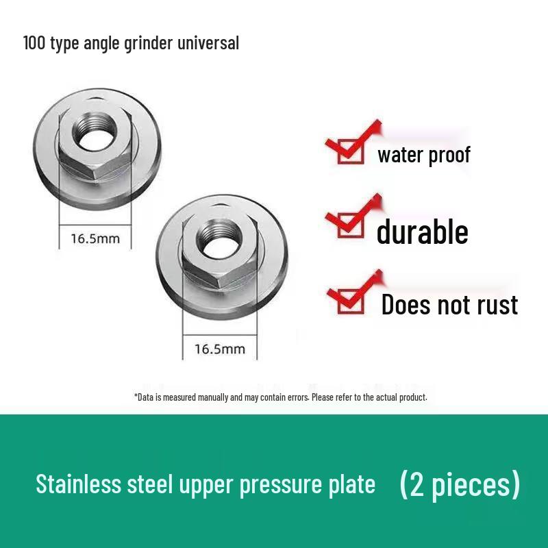 100 Angle Grinder Flange, Stainless Steel Hex Nut, Threaded Gasket, Polishing Accessory, Large