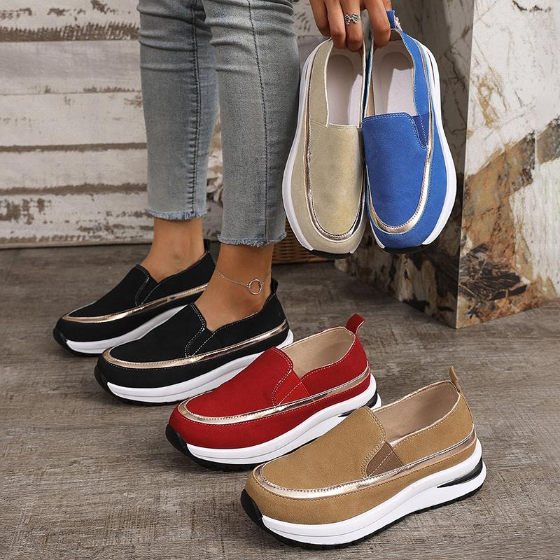 Fashion Women's Casual Sports Sneakers Comfortable Slip On Thick Sole Walking Shoes Woman Lightweight Non Slip Platform Running Shoes
