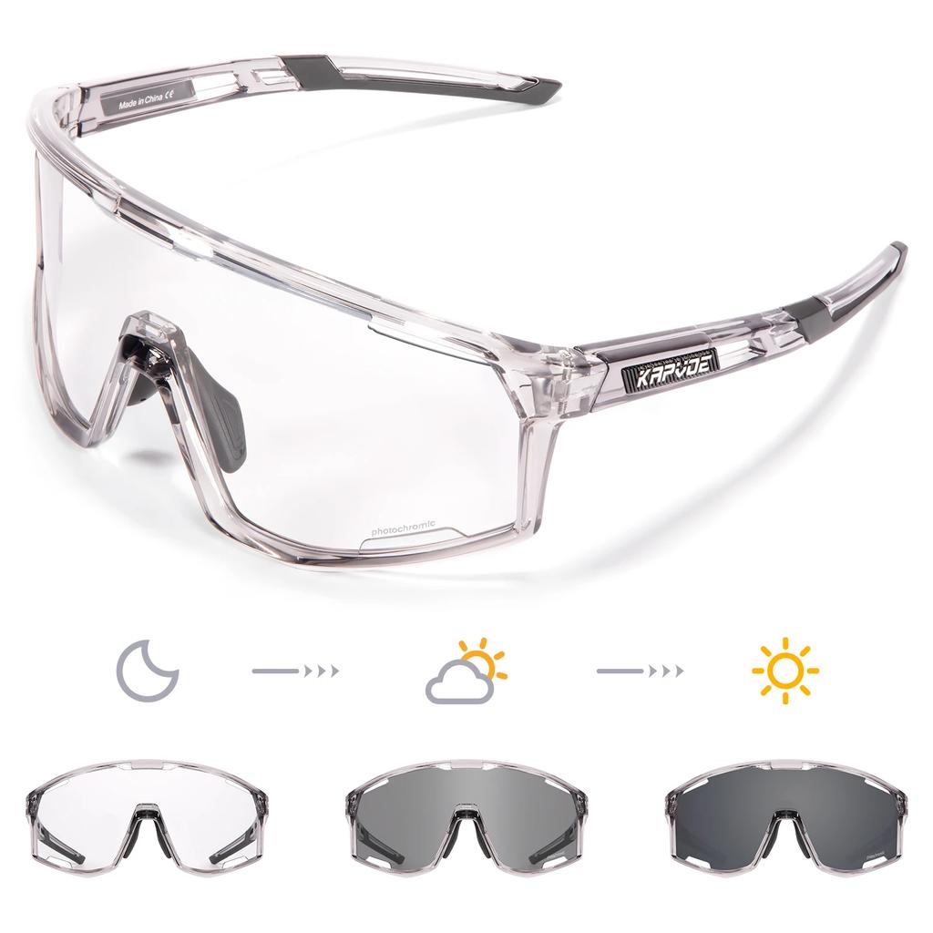 Kapvoe Photochromic Cycling Glasses Sunglasses for Men's Cycle Sun Glasses MTB UV400 Goggles Woman Road Bike Bicycle Eyewear