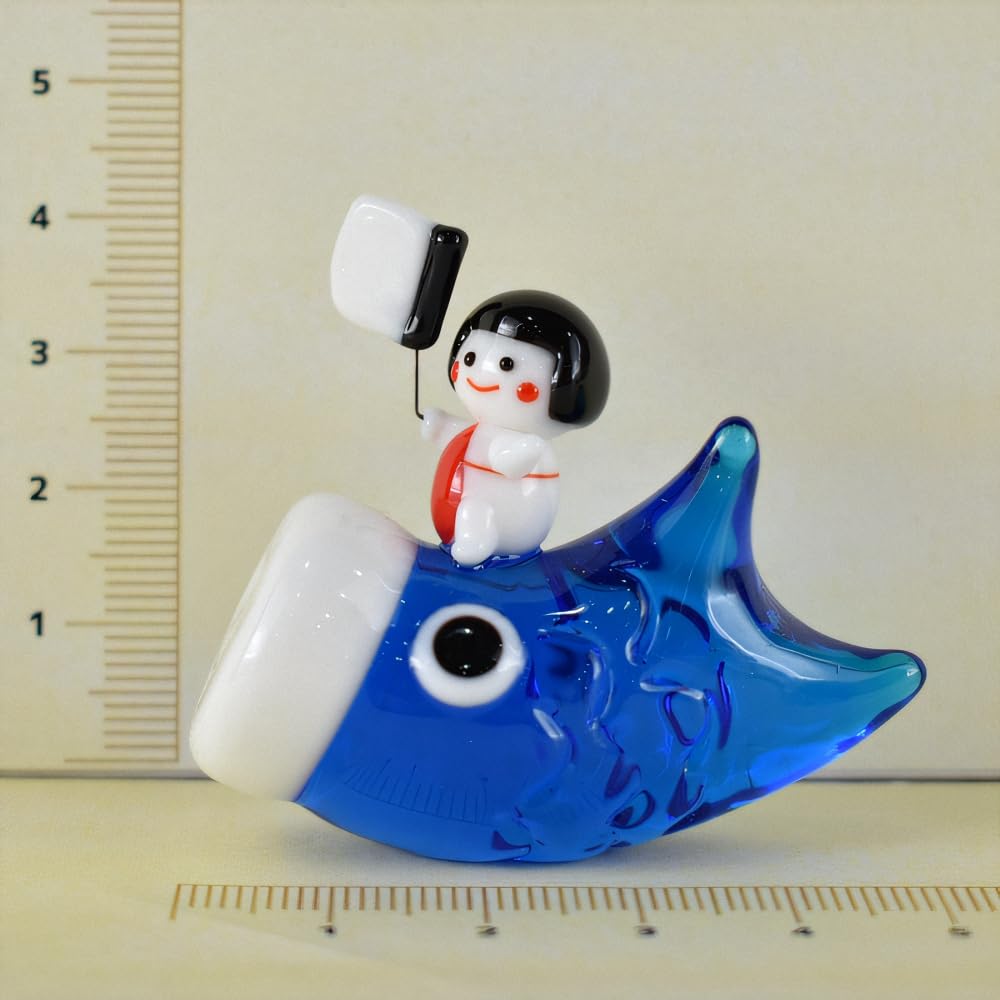 Four Cart Cute Handmade Glass Craft Boys' Day Waterfall Climbing Axe Kintaro