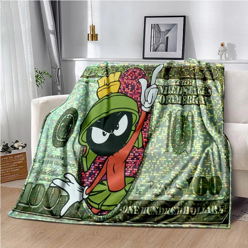 Marvin The Martian Animal Funny Throws Blanket Hiking Picnic Super Soft Quilt Bed Thermal Kawaii Flannel Blanket birthday gift