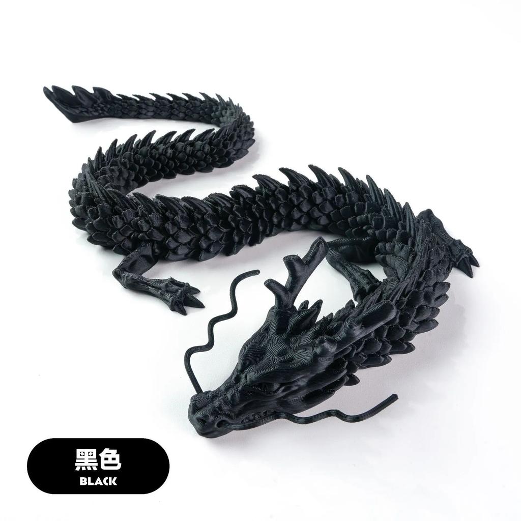 3D Printed Conjoined Dragon Ornaments, Movable Cartoon Creative Dragon Plants Toys Fish Tank Landscaping Decoration 30cm