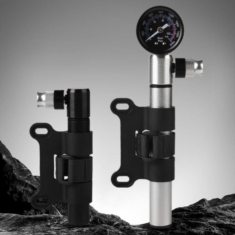 160PSI Road Bike Pump Portable Compacts Hand Air Pumps Inflator with Gauge Bicycles Tire Inflator Cycling Accessories
