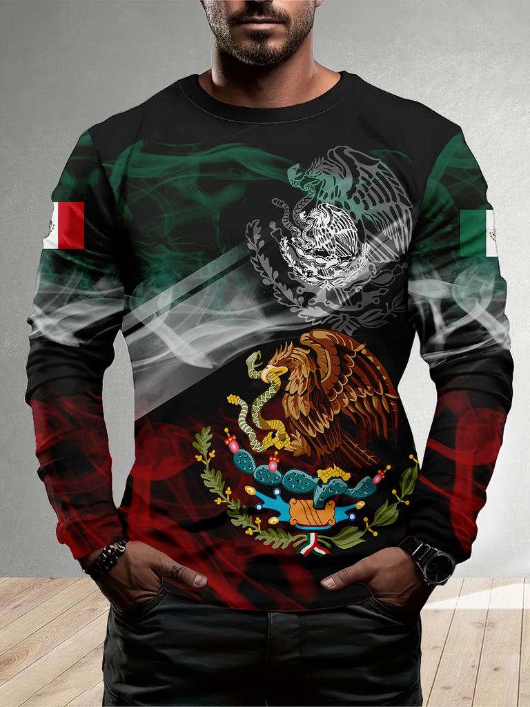 Men's Fashion Cool Graphic Long Sleeve, Casual Sports Outdoor Top