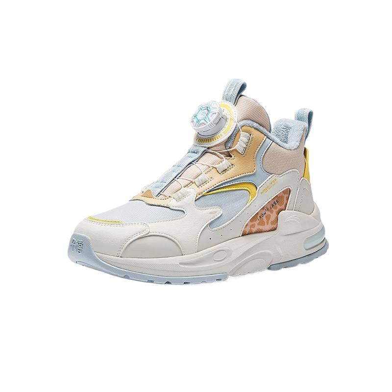 Anta Kids Fleece Comfortable Shock Absorbing Versatile Warm Casual Shoes Kids Casual Shoes Ivory-White Light-Fog-Gray Dusty-Brown 322446919-2