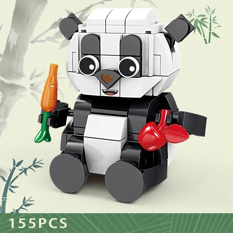 Creative Chinese Panda Building Blocks For Children Educational Animal cognition Construction Toys For Kids Birthday Gift DIY