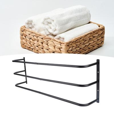 Estante para Toallas Enrolladas Tres Tubos Hierro Montado en Pared Soporte Vertical para Toallas de Baño para Baño