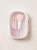 Mesh Pouch & Makeup Brush 4-Piece Set