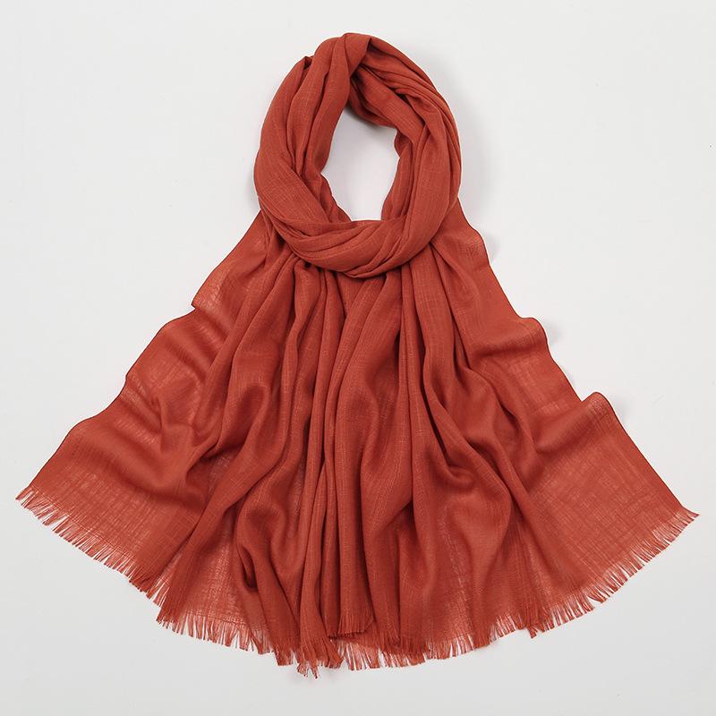 New Hot-selling Bamboo Cotton Solid Color Long Towel, Boutique Breathable Women's Versatile Bag Head Soft Scarf