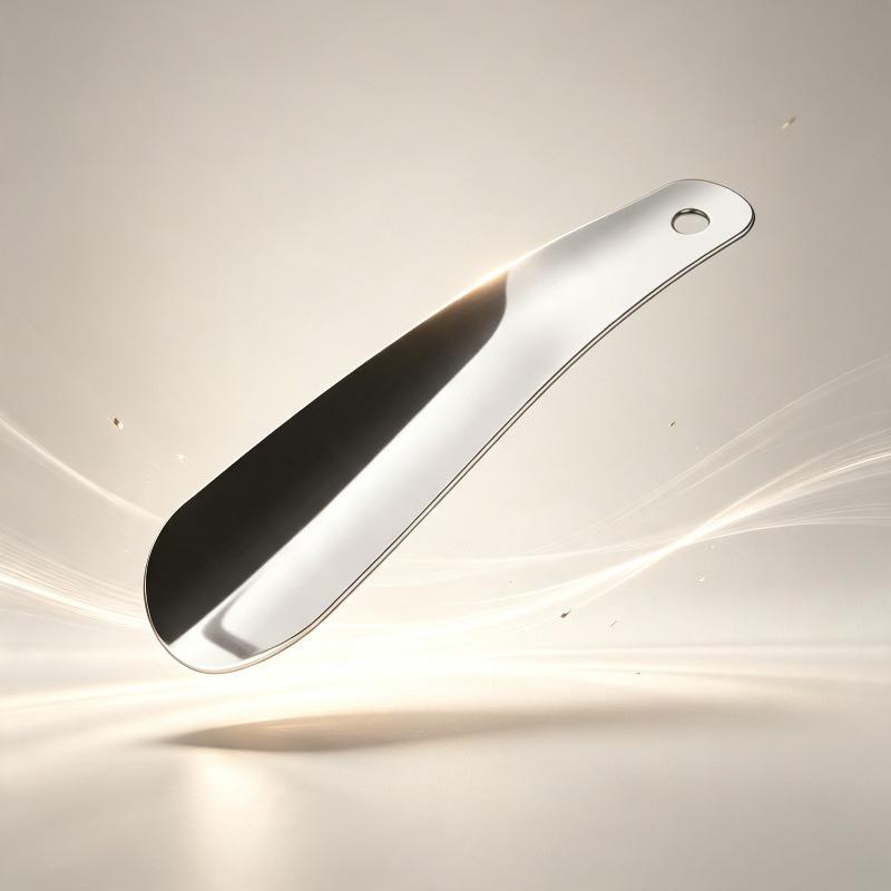 6.3Inch Portable Stainless Steel Shoe Horn Silver Hang Hole Shoe Lifter Helper Tool for Sneakers Boots Home Travel Daily Use