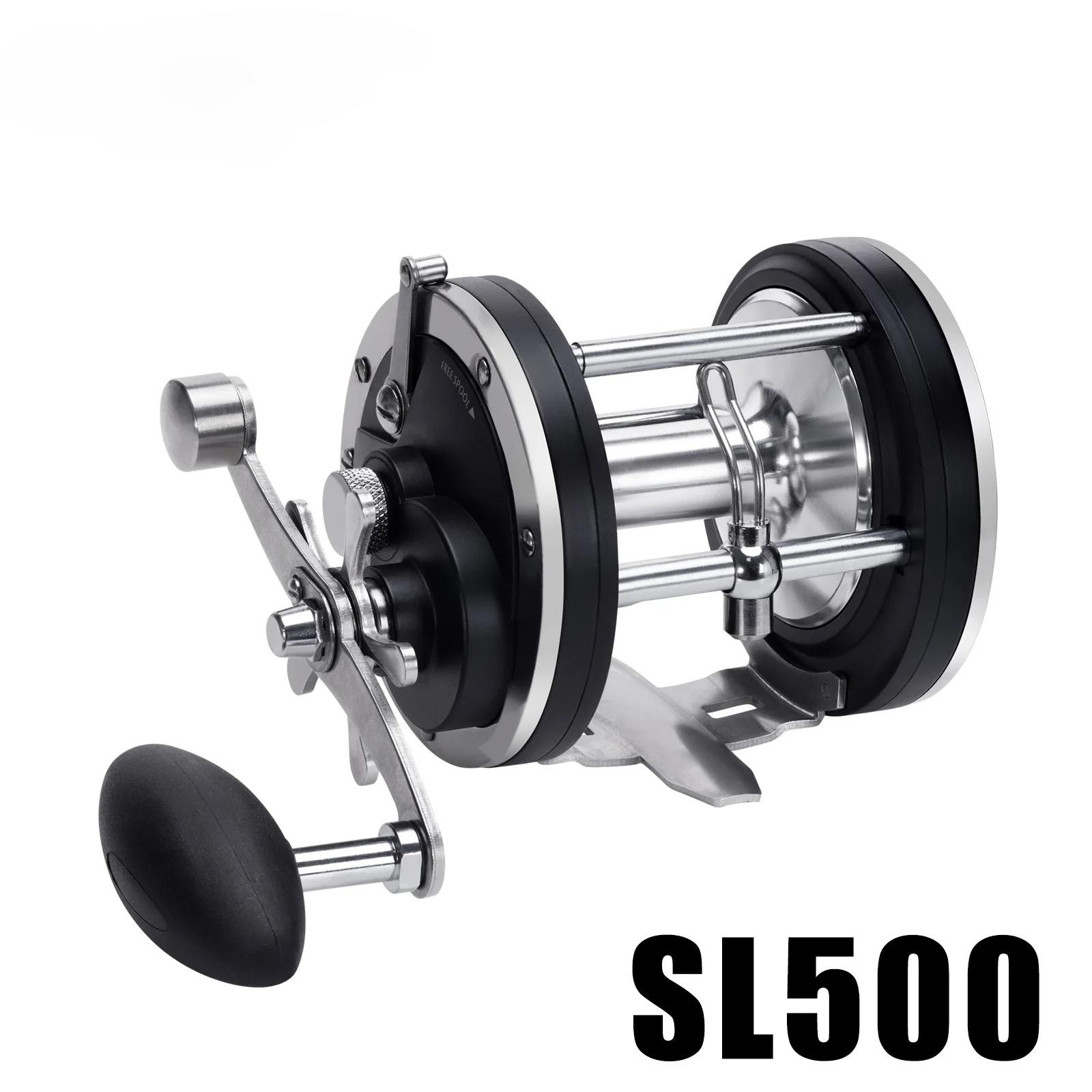 

New Saltwater Fishing Reels 7+1bb Casting Sea Fishing Reel Gear Ratio 4.4:1 Spinning Reel 20-30KG Grag Trolling Reel Round Baitcasting Reel Lure Reel Right Hand SL500