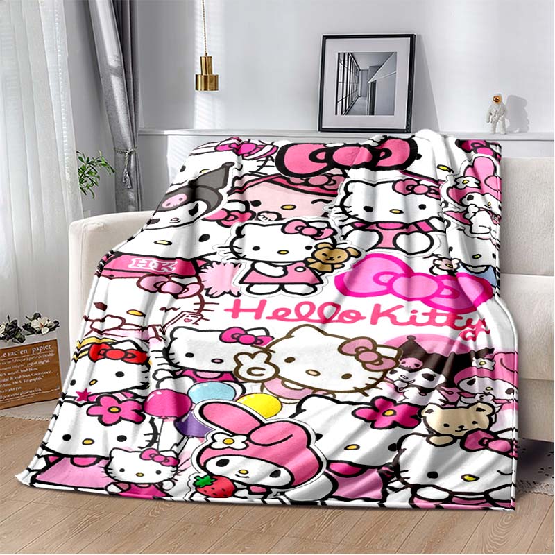 

Various styles of Hello Kitty patterned blankets, soft and comfortable, suitable for use at home, in the bedroom, on the bed, L1 75x90cm