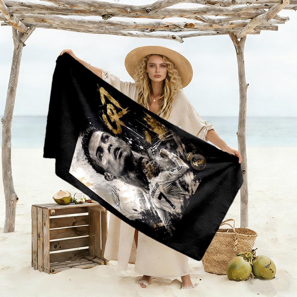 Ronaldo's Legacy Soccer Beach Towel Super Soft & Absorbent Comfortable Lightweight Portable for Swimming,Beach,Camping, Travel, Beach Accessories,Gym