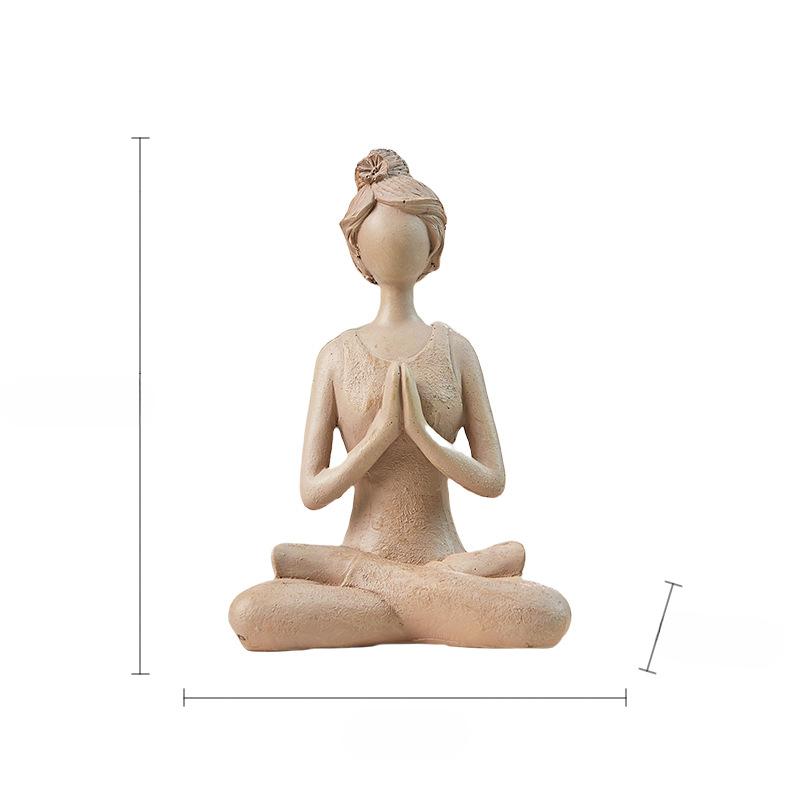 Light Luxury Nordic Abstract Art Figures Yoga Girl Ornaments Coffee Shop Window Modern Simple Soft Decorations