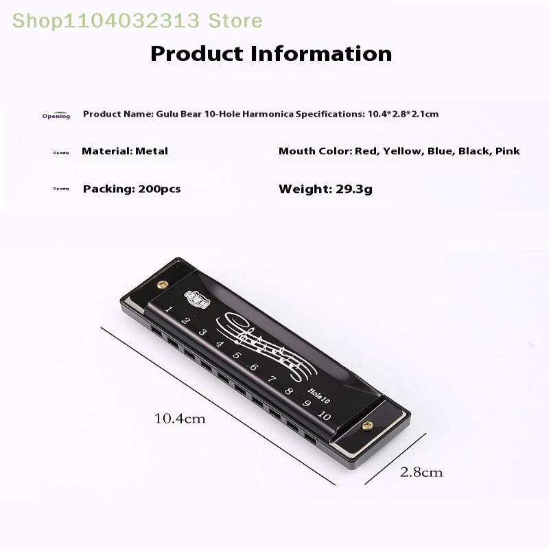 1PC 10-Hole 20-Tone Harmonica in Color C Professional Beginner Set with Case Ideal Christmas Gift for Music Lovers