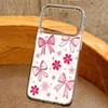 Cute Cartoon Bowknots Print Case For iPhone 17 Pro Max iPhone 16 15 14 13 Pro Max 11 17e 16e Plating Lens Frame Clear Soft Silicone Back Cover