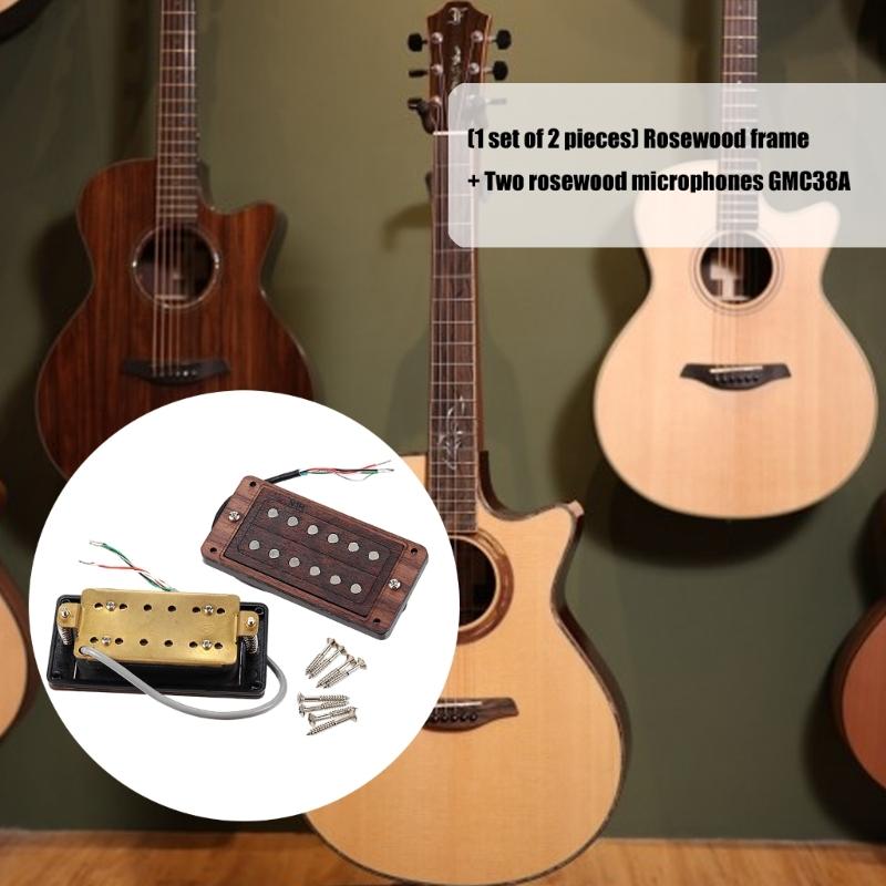 Humbucker Tonabnehmer Set mit Keramikmagneten und Holzrahmen für Gitarren-Upgrade Hoher Output Klarer Klang Einfache Installation