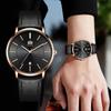 Men's Ultra-Thin Watch 6.5mm Simple Fashion Casual Business Japanese Quartz Movement 40mm Black Leather Band