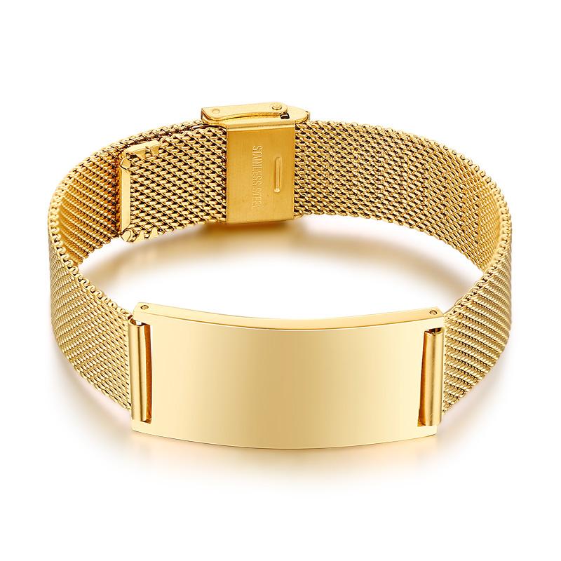 Personalized Couple Bracelet for Men Women,Stainless Steel Adjustable Mesh Watch Bands Bangle,Custom Best Friend Couple Gift