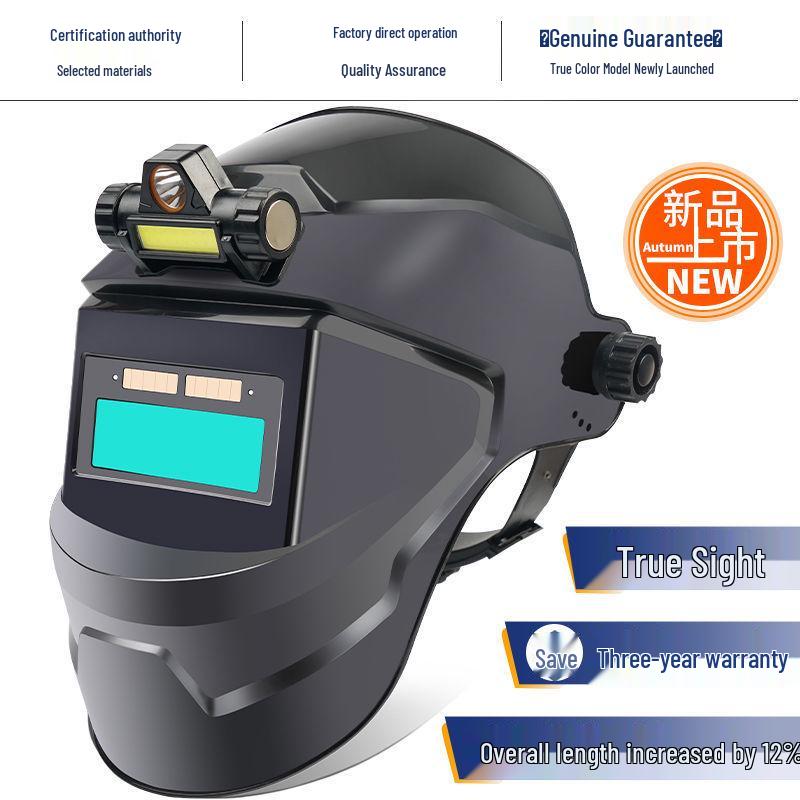 Auto-Darkening Welding Helmet: Lightweight, Head-Mounted Protective Mask for Argon Arc Welding with Worker Goggles.