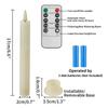 17cm Flameless Flameless Taper Candles with Remote Timer Flickering Electric Candlesticks Long-Lasting 3D-Wick LED Window Candle