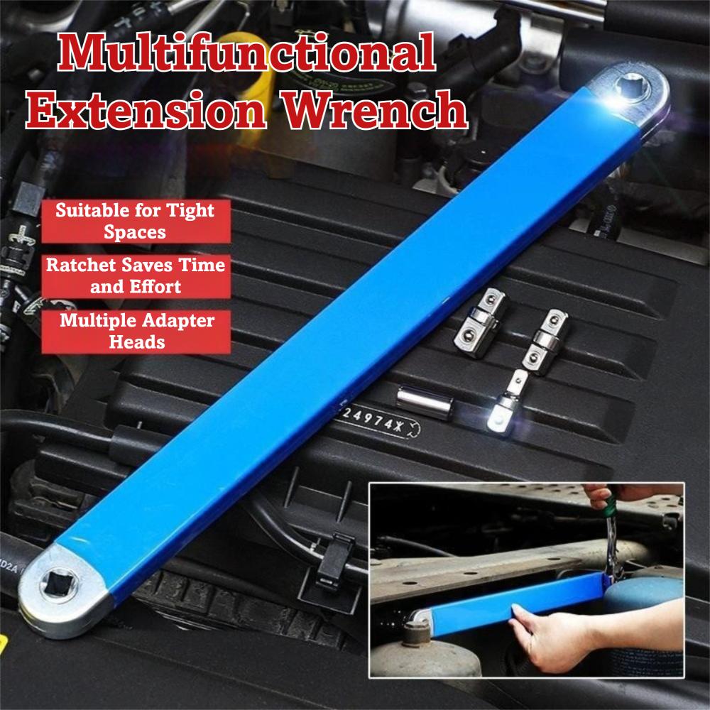 Professional Grade Offset Extension Wrench 4 Adapter Set Compact Extension Wrench  DIY Repair