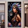 Large Size Mosaic DIY Full Diamond Painting Kits Art Beautiful Girl Wolf and Eagle Embroidery Cross Stitch Rhinestones