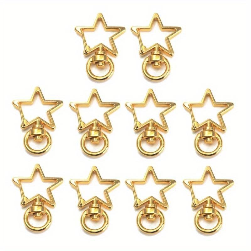 15PCS Metal Swivel Lobster Claw Clasps Star/Moon Snap Hook Swivel Lanyard Clip DIY Supplies Jewelry Making Keychain