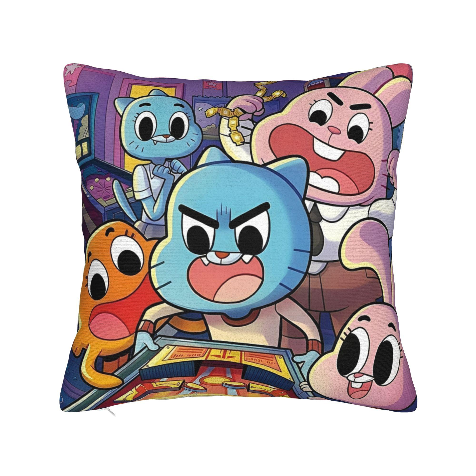 Decorative Pillowcase The Amazing World Of Gumballs Product Home Pillow Case Cover Zippered Multi-Size 12x12Inch