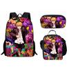 Printed Day Man Two-Dimensional Chainsaw Man Student Schoolbag Three-Piece Cartoon Backpack Lunch Bag