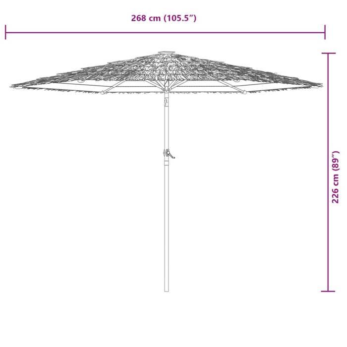 VidaXL Garden Parasol with Brown Steel Pole 268x268x226 Cm 4005101