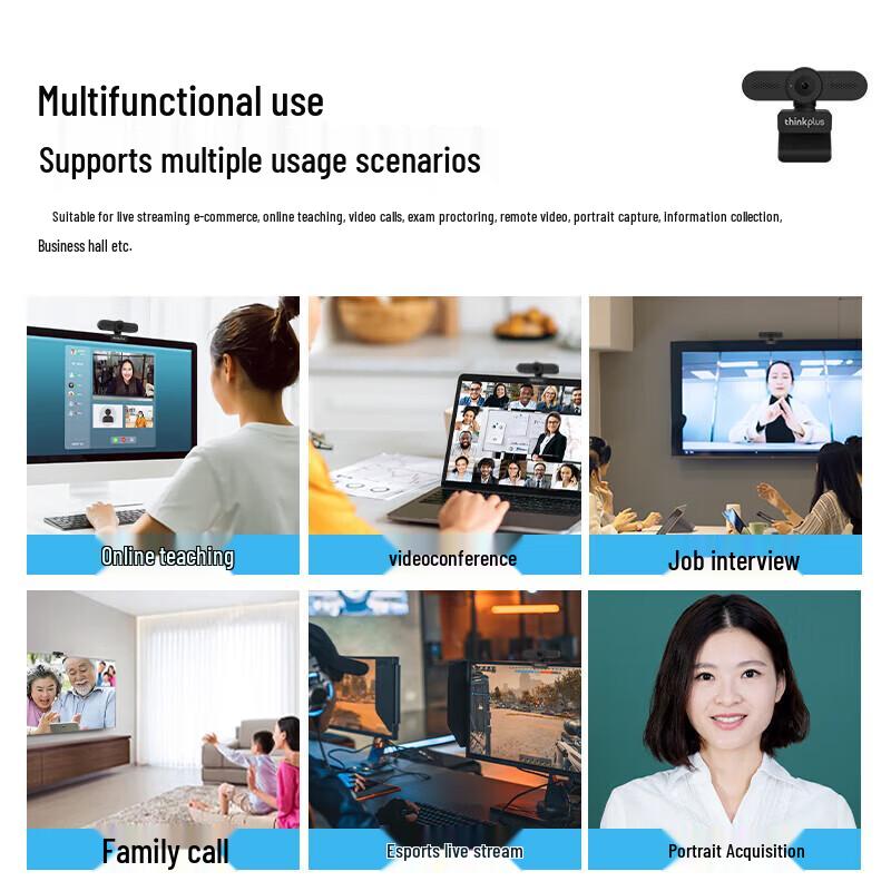 Lenovo Thinkplus 1080P HD Webcam with Microphone (CN Version)