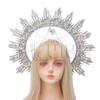Sun Goddess Halo Crown Baroque Golden Headpiece KC Tiaras Wedding Crown Lolita Exaggerated Complete Headpiece Photoshoot  Props