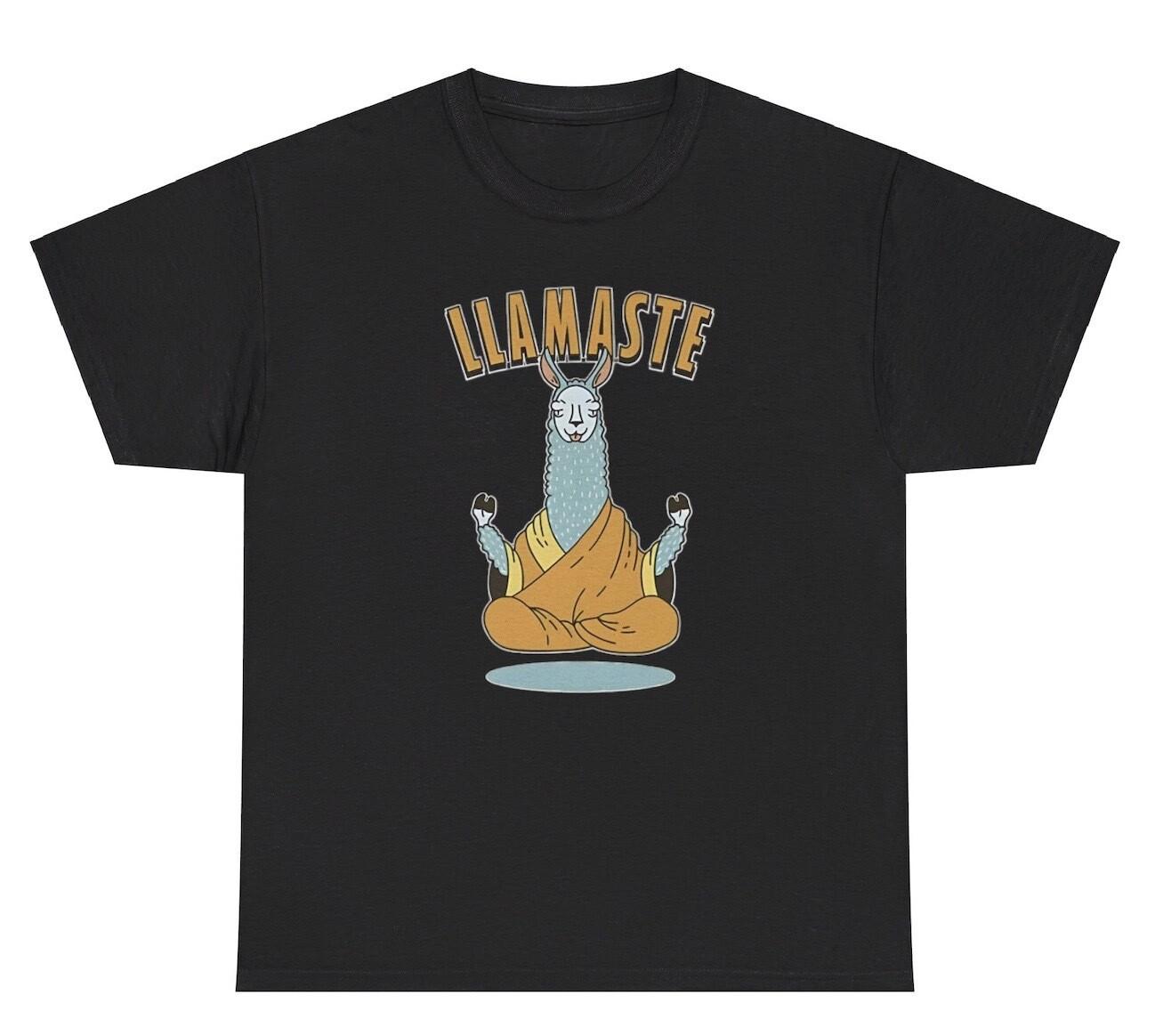 Llamaste T Shirt Silly Namaste Meditate Llama Lovers Zen Relaxation Humor Tee XXXXL