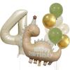Retro Matte Caramel Dinosaur Balloon Set for Birthday Photo Props