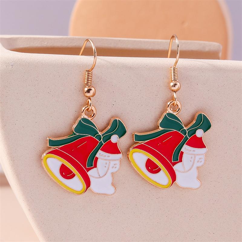 Fashion Merry Christmas Wreath Circle Hoop Earrings for Women Girls New  Party Festival Jewelry Gifts