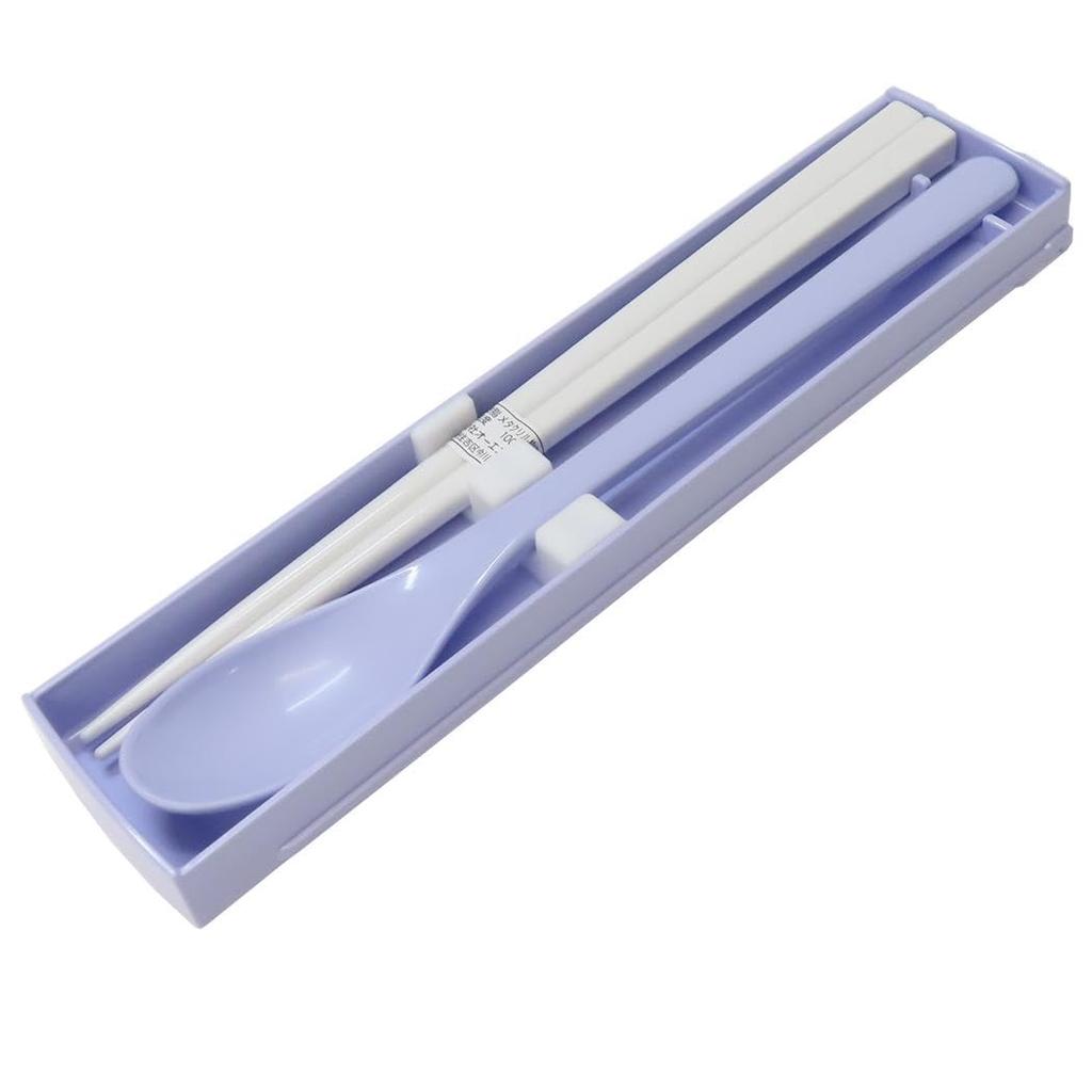 Kamio Japan Kuromi Twin Set, Sliding Chopsticks, Portable Bento Chopsticks, Eco-Friendly, Portable Spoon, 053051