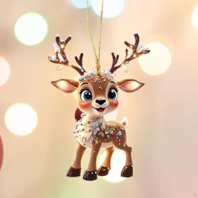 Christmas Elk Hanging Ornament Tree Decoration Dorm Party Reindeer for Gift