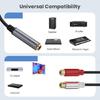 6.35mm to 2RCA Adapters Cord, 1/4Inch TRS Stereoed Female to 2RCA Female Y Splitters Line Extension Cable 30/180/300cm