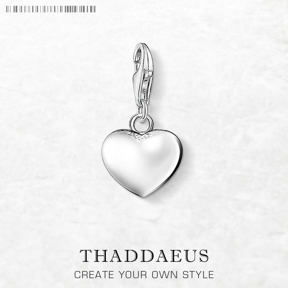 Heart 925 Silver Dangle Charm Pendant DIY Handmade Fashion Jewelry Findings Romantic Accessories For Women