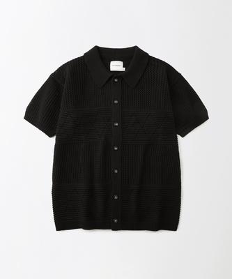 OUTSTANDING Hs Crochet Knit Cardigan_Black