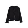 Za2025 Spring New Women's Clothing Single-Breasted Laminated Decoration Long Sleeves Crew Neck Casual Knitting Outwear 2756114