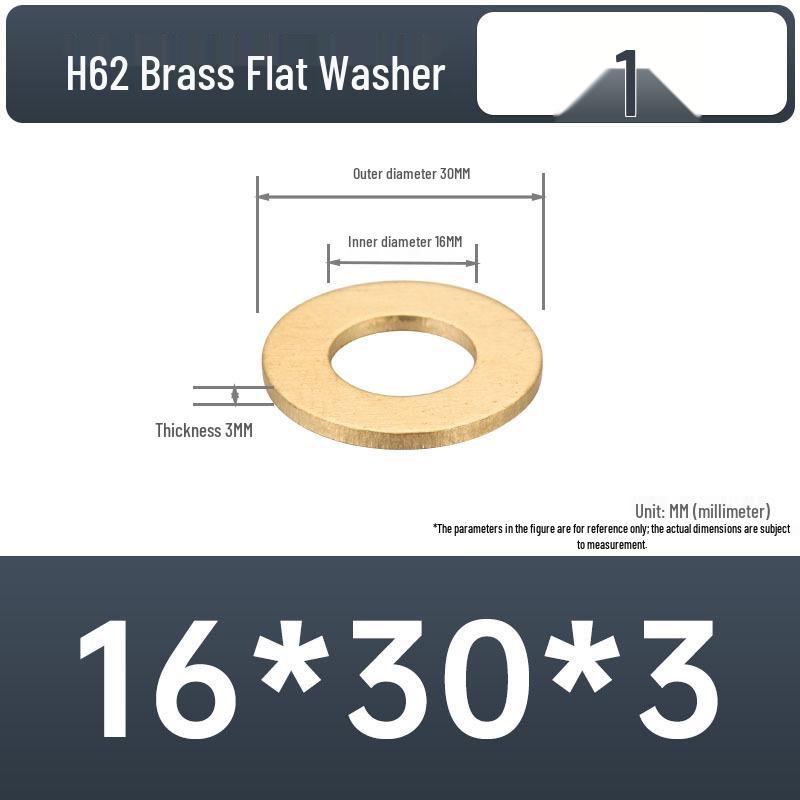 Copper H62 Brass Flat Washer for Enhanced Electrical Conductivity – Available In Sizes 2 To 14