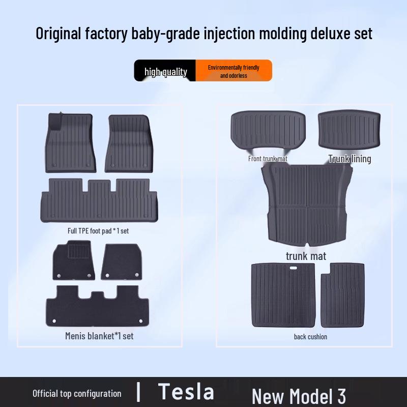 Tesla Model Y/3 Official Style Full Surround TPE Floor Mats