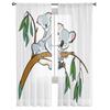 Tecknad Koala Lyxiga Tyll Gardiner Modernt Vardagsrum Kök Chiffong Gardin Sovrum Skir Valance Gardin