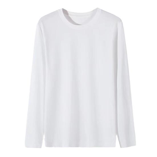 Men Long Sleeve T-Shirt Crew Neck Loose Fit Cotton Base Shirt Solid Color Casual Tee Shirt for Spring Autumn Casual Wear