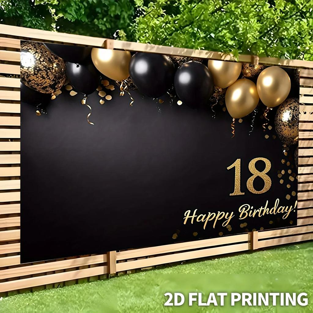 1 Stück MAGA 2D Flaches Design, 1 Stück Funkelndes Hintergrundbanner für eine 18. Geburtstagsparty - yzb